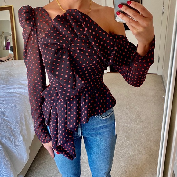 Self-Portrait Tops - Self-Portrait Asymmetrical Top